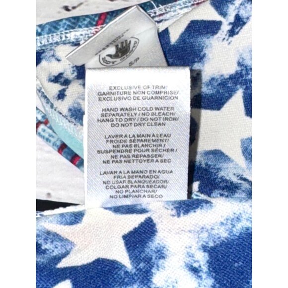 Body Glove Fringe Halter Bikini Set Blue/Red Tie-Dye Print - Picture 11 of 14